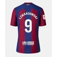 Barcelona Robert Lewandowski #9 Fotballklær Hjemmedrakt Dame 2023-24 Kortermet